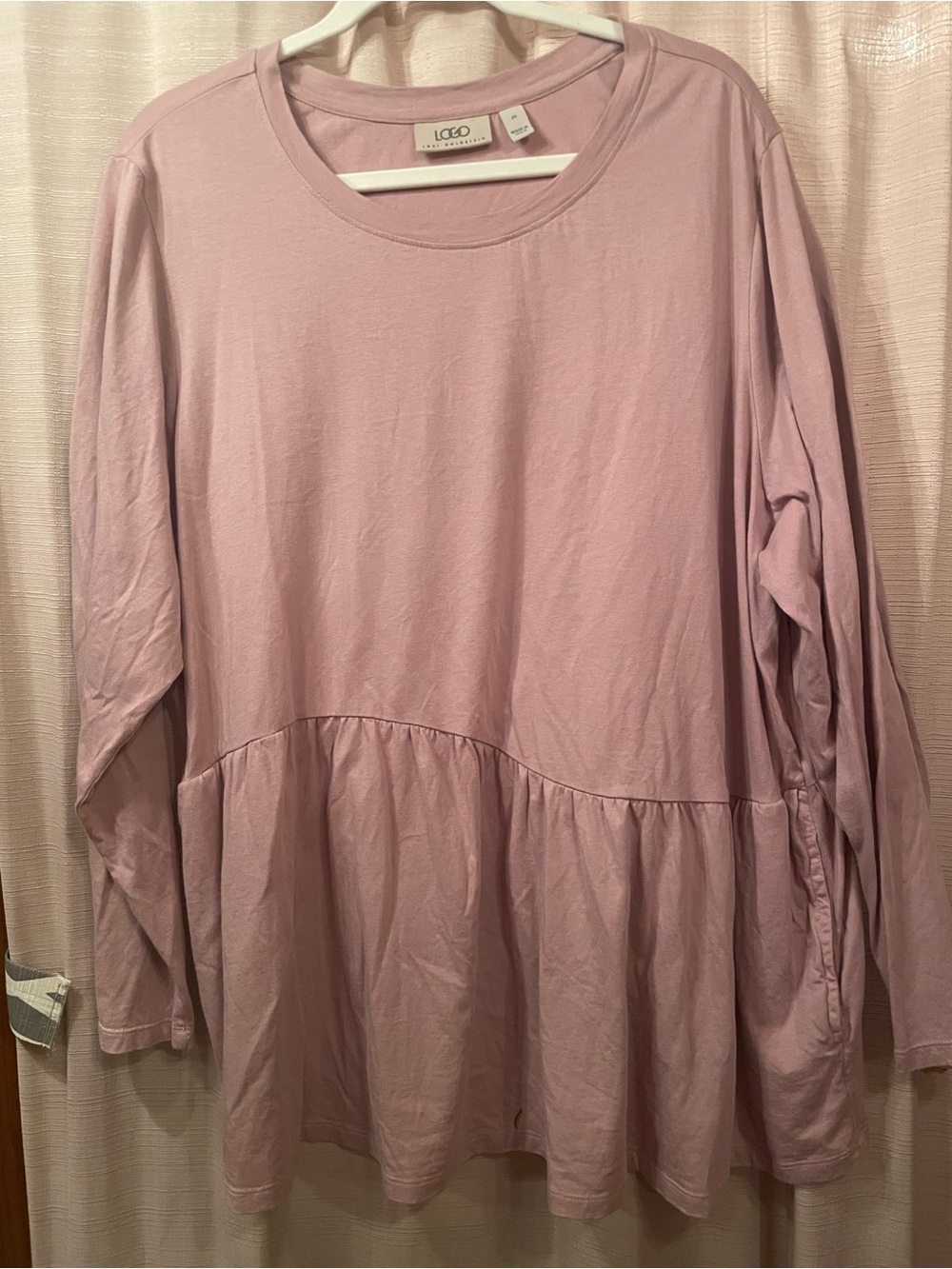 Women’s Plus Size LOGO Lori Goldstein Pink Long Sleeve - 2X